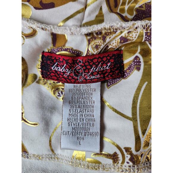 Nwt Baby Phat Vintage Y2K Long Sleeve Full zip Hoodie Gold Metallic L Read !!! - Picture 6 of 11
